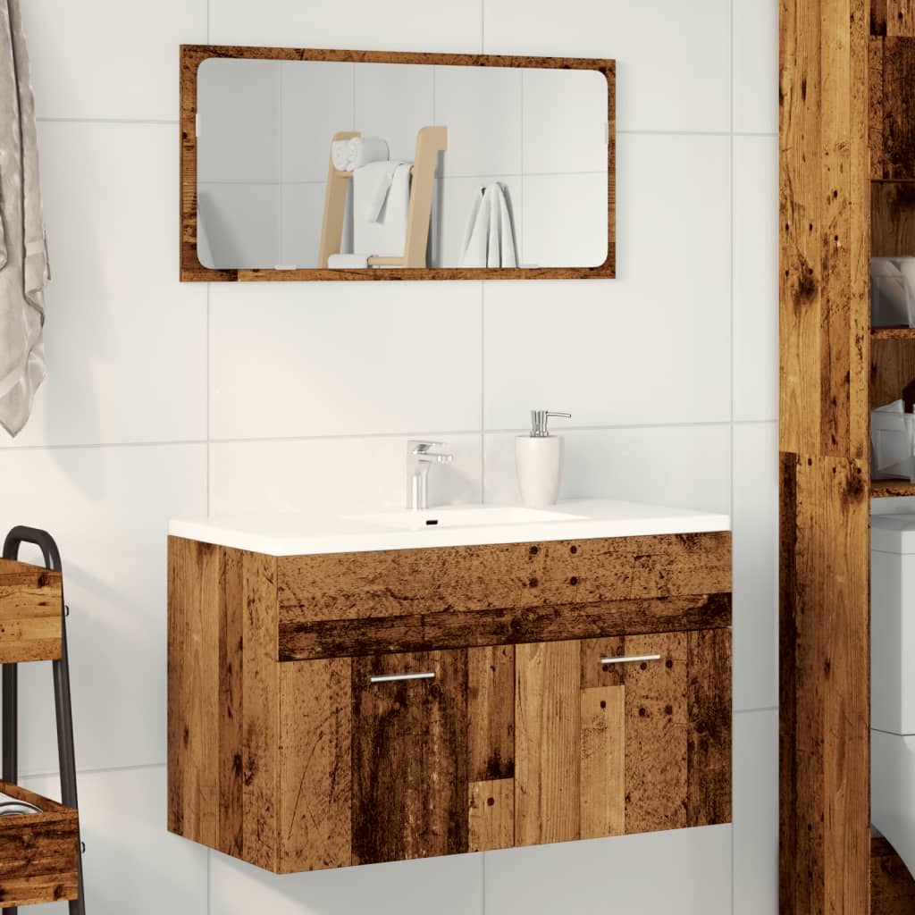 Ντουλάπι Νιπτήρα Μπάνιου Παλιό Ξύλο 90x38,5x46 εκ. Επεξ. Ξύλο