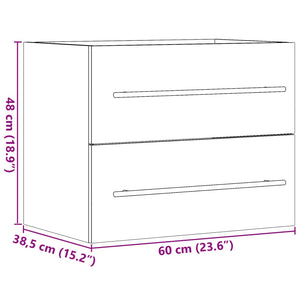 Ντουλάπι Νιπτήρα Γκρι Σκυροδέμ. 60 x 38,5 x 48 εκ. Επεξ. Ξύλο - Pakobazaar