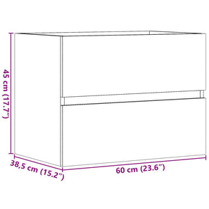 Ντουλάπι Μπάνιου Γκρι Σκυροδέματος 60x38,5x45 εκ. Επεξ. Ξύλο - Pakobazaar