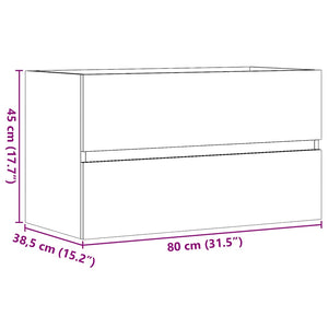 Ντουλάπι Μπάνιου Κρεμαστό Παλ. Ξύλο 80x38,5x45 εκ. από Επ. Ξύλο