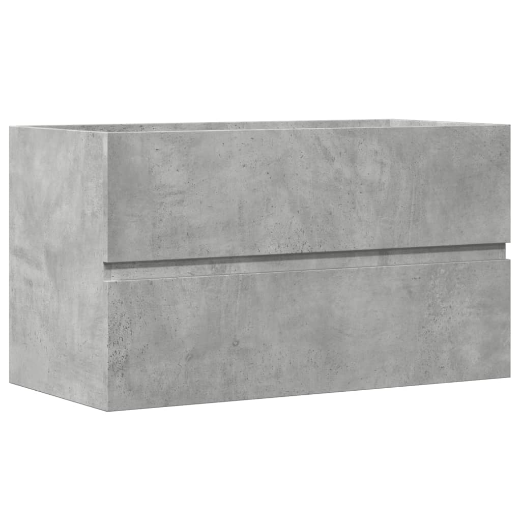 Ντουλάπι Νιπτήρα Γκρι Σκυροδέματος 90x38,5x45 εκ. Επεξ. Ξύλο