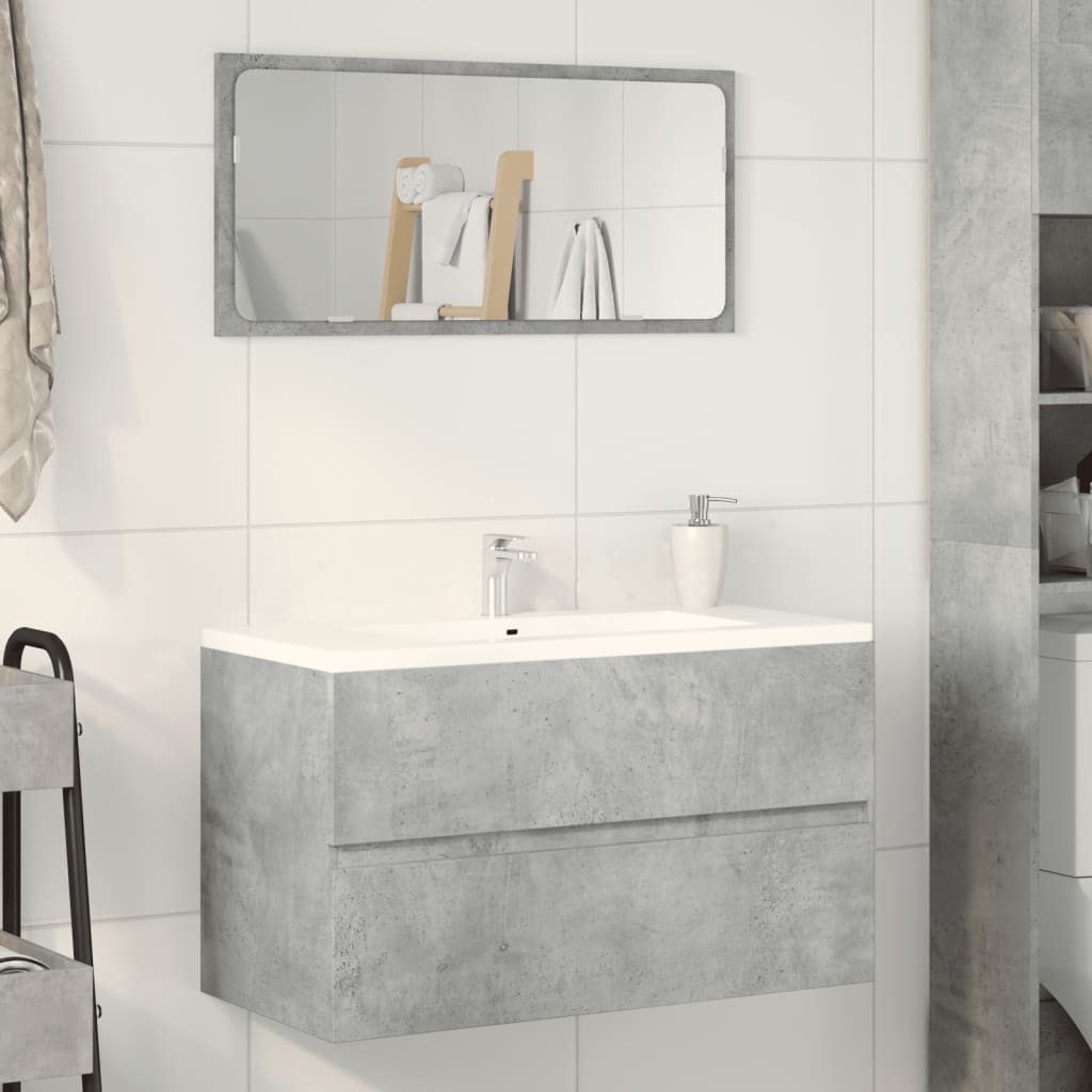 Ντουλάπι Νιπτήρα Γκρι Σκυροδέματος 90x38,5x45 εκ. Επεξ. Ξύλο