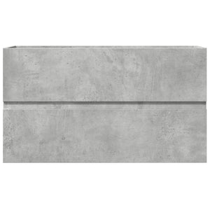 Ντουλάπι Νιπτήρα Γκρι Σκυροδέματος 90x38,5x45 εκ. Επεξ. Ξύλο