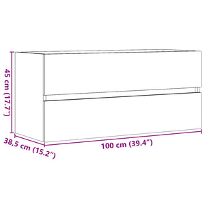 Ντουλάπι Νιπτήρα Αρτισιανή Δρυς 100x38,5x45 εκ. Επεξ. Ξύλο - Pakobazaar