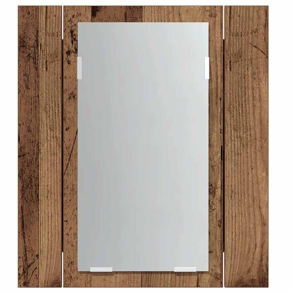Έπιπλο Καθρέφτη Μπάνιου LED Παλαιό Ξύλο 40x12x45 εκ. Επεξ. Ξύλο - Pakobazaar
