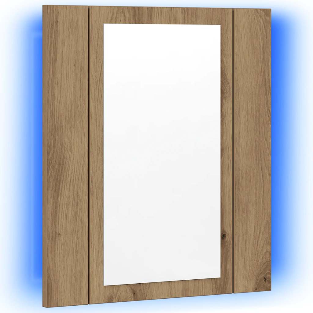 Έπιπλο Καθρέφτη Μπάνιου LED Αρτισιανή Δρυς 40x12x45εκ Επεξ.Ξύλο - Pakobazaar