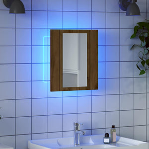 Έπιπλο Καθρέφτη Μπάνιου LED Αρτισιανή Δρυς 40x12x45εκ Επεξ.Ξύλο - Pakobazaar