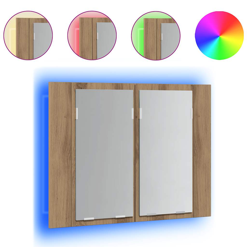 Καθρέφτης Ντουλάπι Αρτισιανή Δρυς 60x12x45 εκ. Επεξ. Ξύλο - Pakobazaar