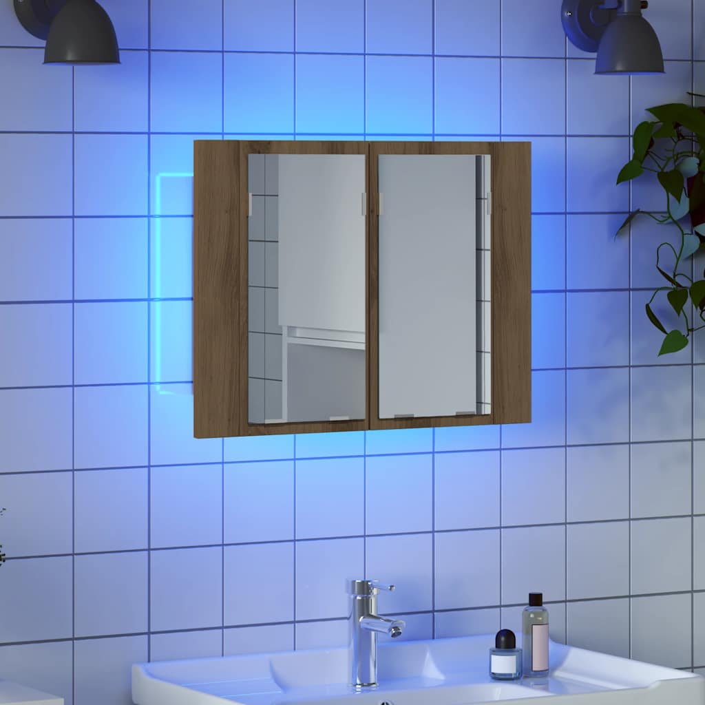 Καθρέφτης Ντουλάπι Αρτισιανή Δρυς 60x12x45 εκ. Επεξ. Ξύλο - Pakobazaar