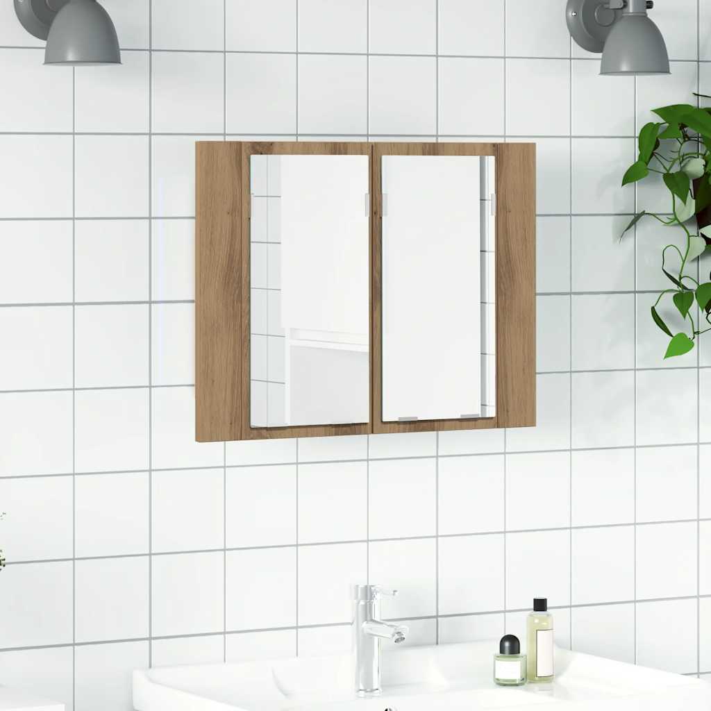 Καθρέφτης Ντουλάπι Αρτισιανή Δρυς 60x12x45 εκ. Επεξ. Ξύλο - Pakobazaar