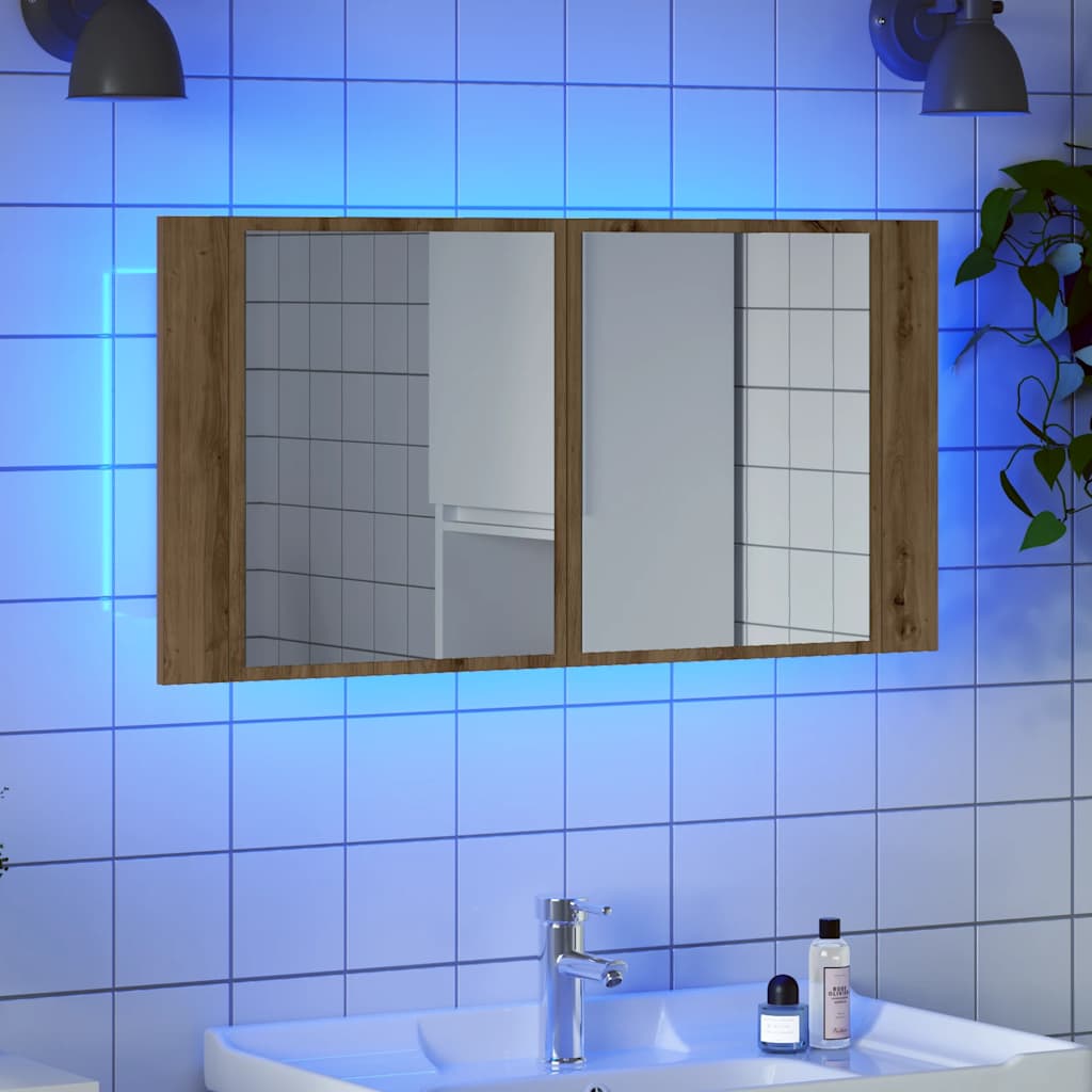 Καθρέφτης Ντουλάπι Αρτισιανή Δρυς 90x12x45 εκ. Επεξ. Ξύλο