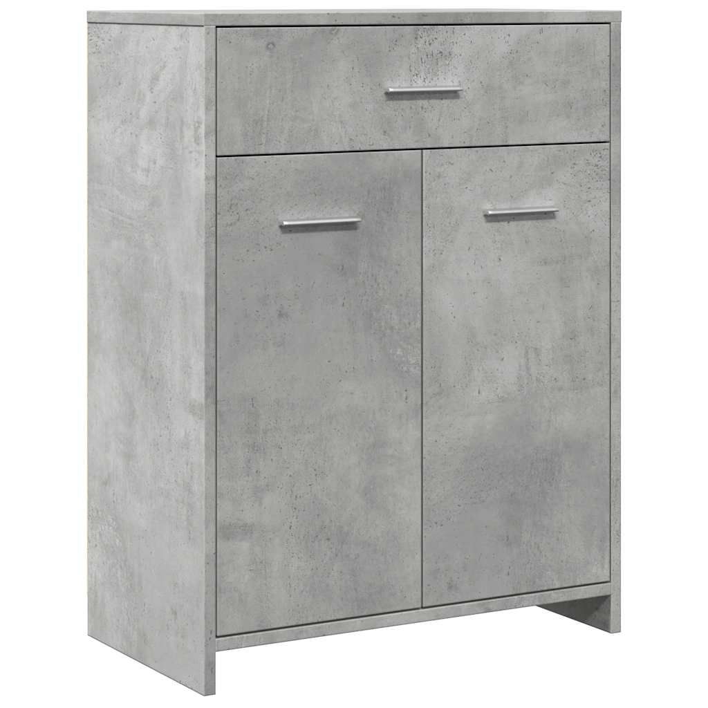 Ντουλάπι Μπάνιου Γκρι του Σκυροδέματος 60x33x80 εκ. Επεξ. Ξύλο