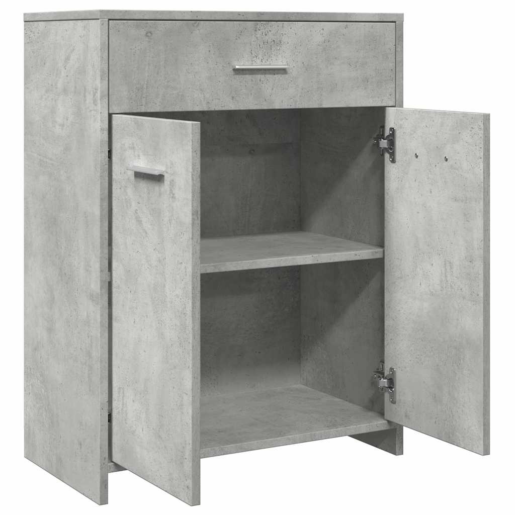 Ντουλάπι Μπάνιου Γκρι του Σκυροδέματος 60x33x80 εκ. Επεξ. Ξύλο