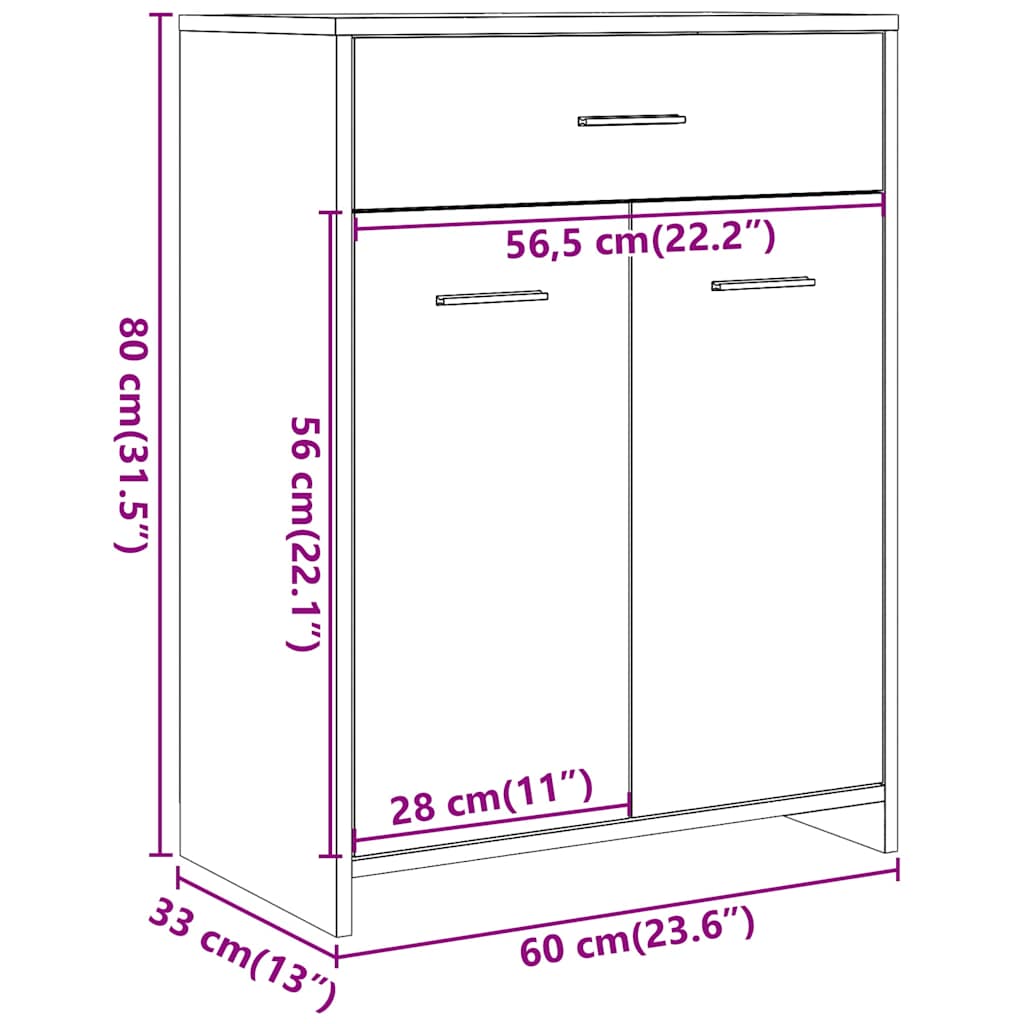Ντουλάπι Μπάνιου Γκρι του Σκυροδέματος 60x33x80 εκ. Επεξ. Ξύλο