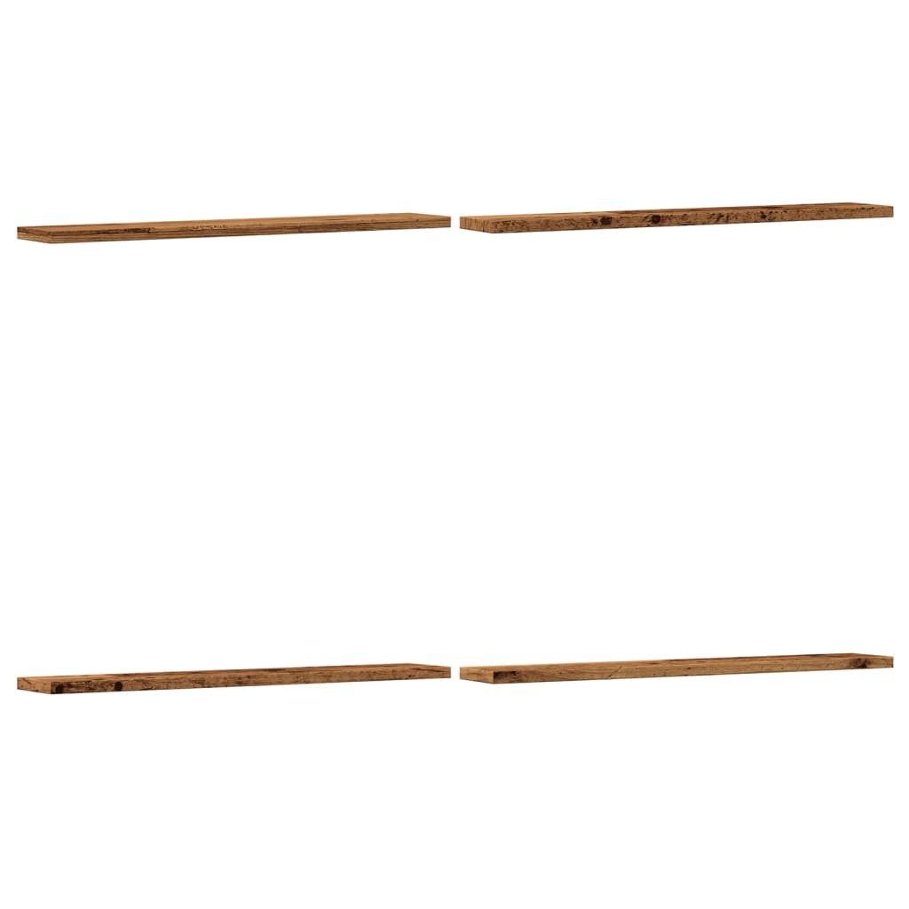 Ράφια Βιβλιοθήκης 4 τεμ. Παλ. Ξύλο 60x10x1,5 εκ. από Επεξ. Ξύλο - Pakobazaar