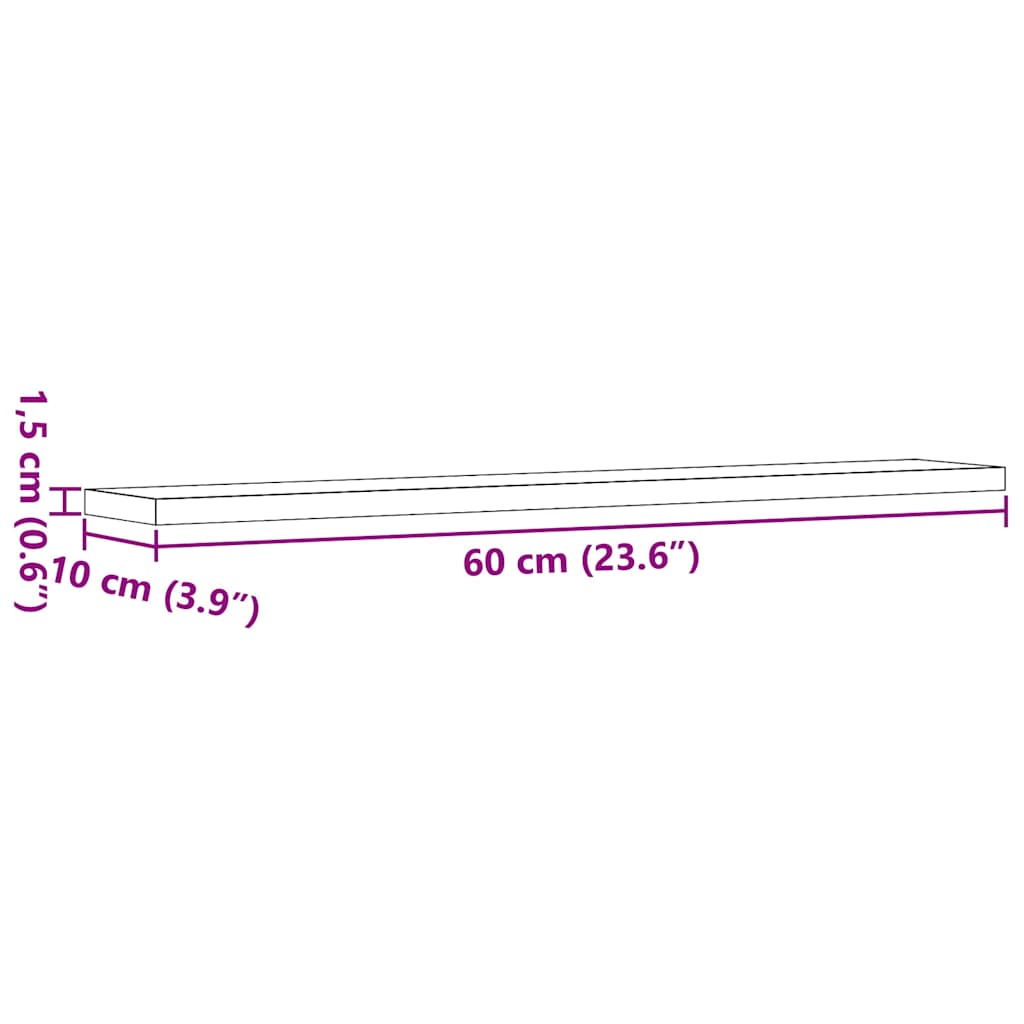 Ράφια Βιβλιοθήκης 4 τεμ. Artisan Δρυς 60x10x1,5 εκ. Επεξ. Ξύλο - Pakobazaar