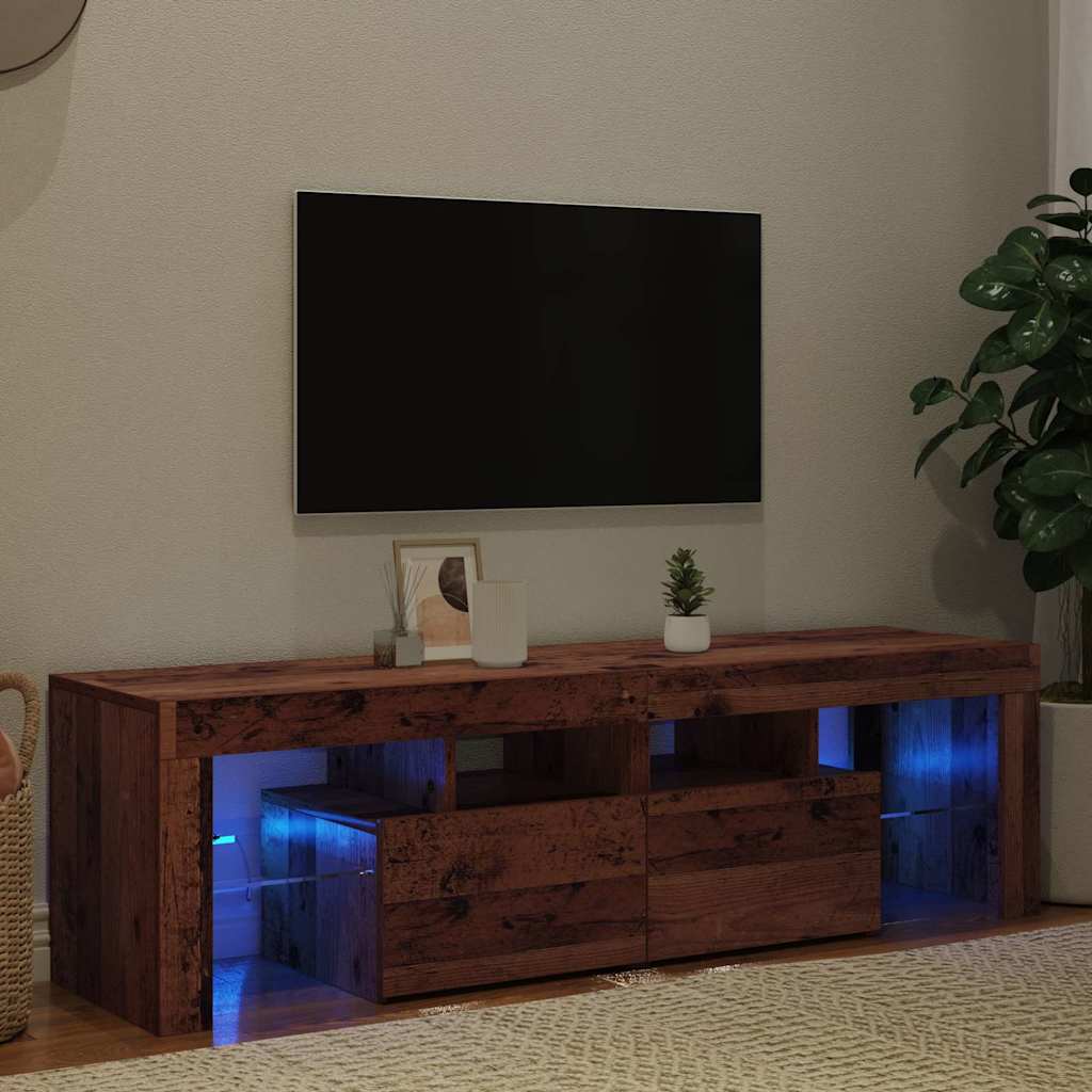 Έπιπλο Τηλεόρασης LED Όψη Παλαιού Ξύλου140x36,5x40εκ.Επεξ. Ξύλο - Pakobazaar