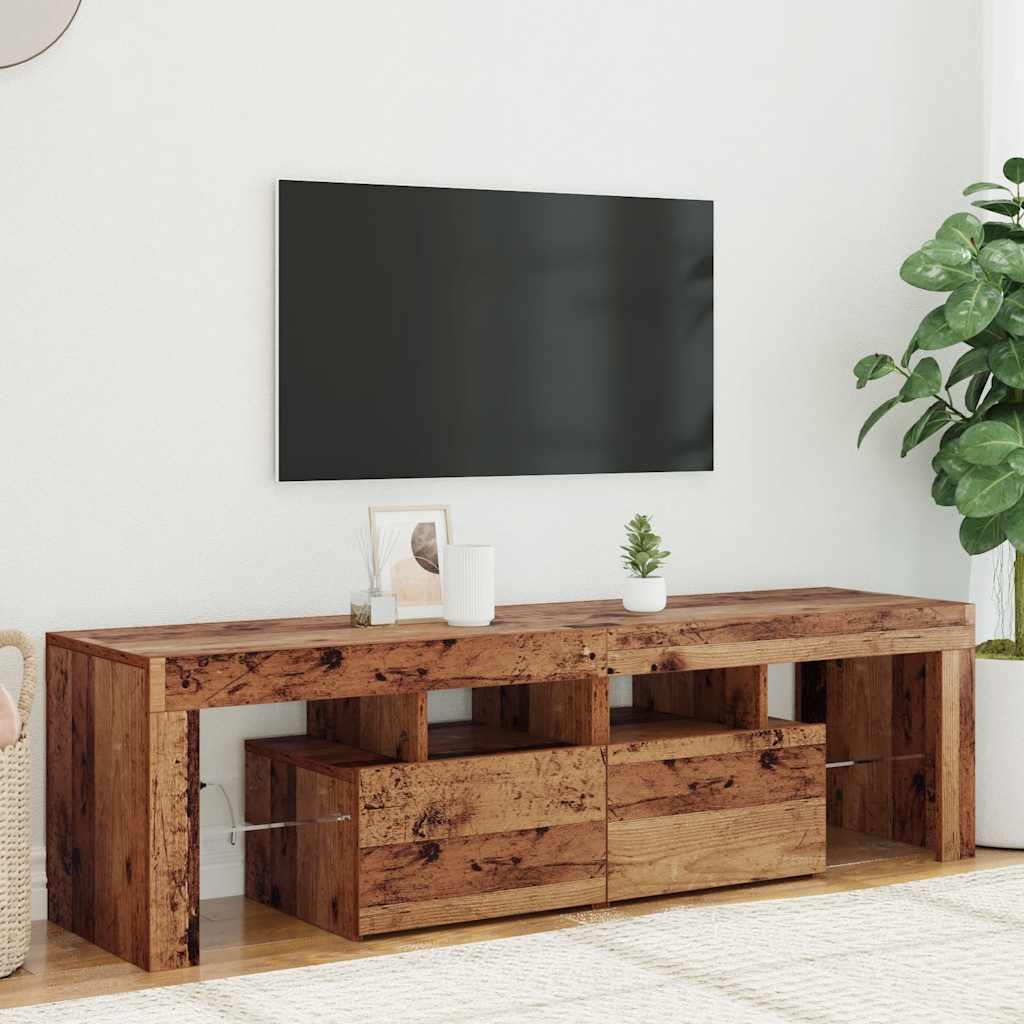 Έπιπλο Τηλεόρασης LED Όψη Παλαιού Ξύλου140x36,5x40εκ.Επεξ. Ξύλο - Pakobazaar