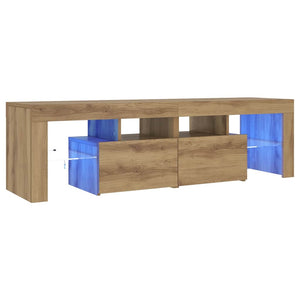 Έπιπλο Τηλεόρασης με LED Αρτισιανή Δρυς 140x36,5x40εκ Επεξ.Ξύλο - Pakobazaar