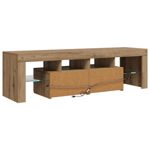 Έπιπλο Τηλεόρασης με LED Αρτισιανή Δρυς 140x36,5x40εκ Επεξ.Ξύλο - Pakobazaar