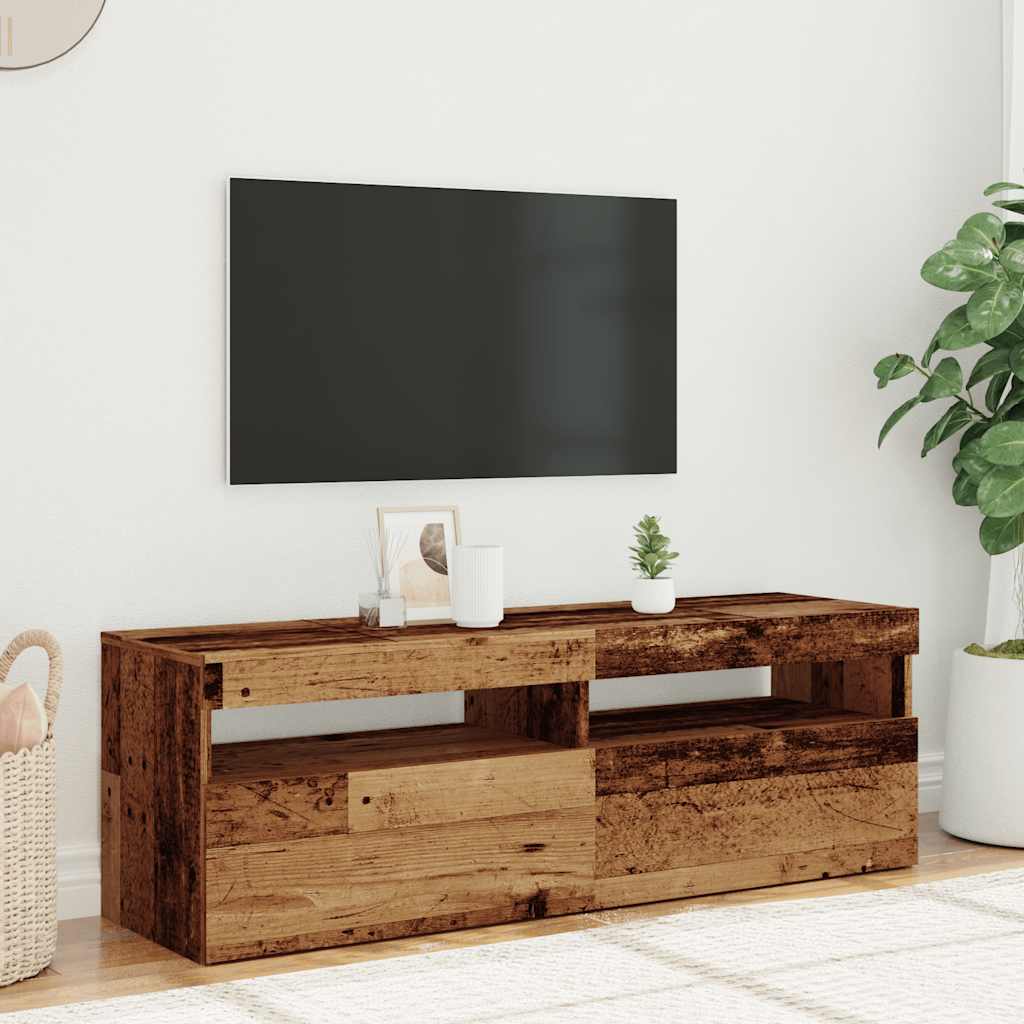 Έπιπλο Τηλεόρασης LED Όψη Παλαιού Ξύλου 120x35x40 εκ.Επεξ. Ξύλο - Pakobazaar