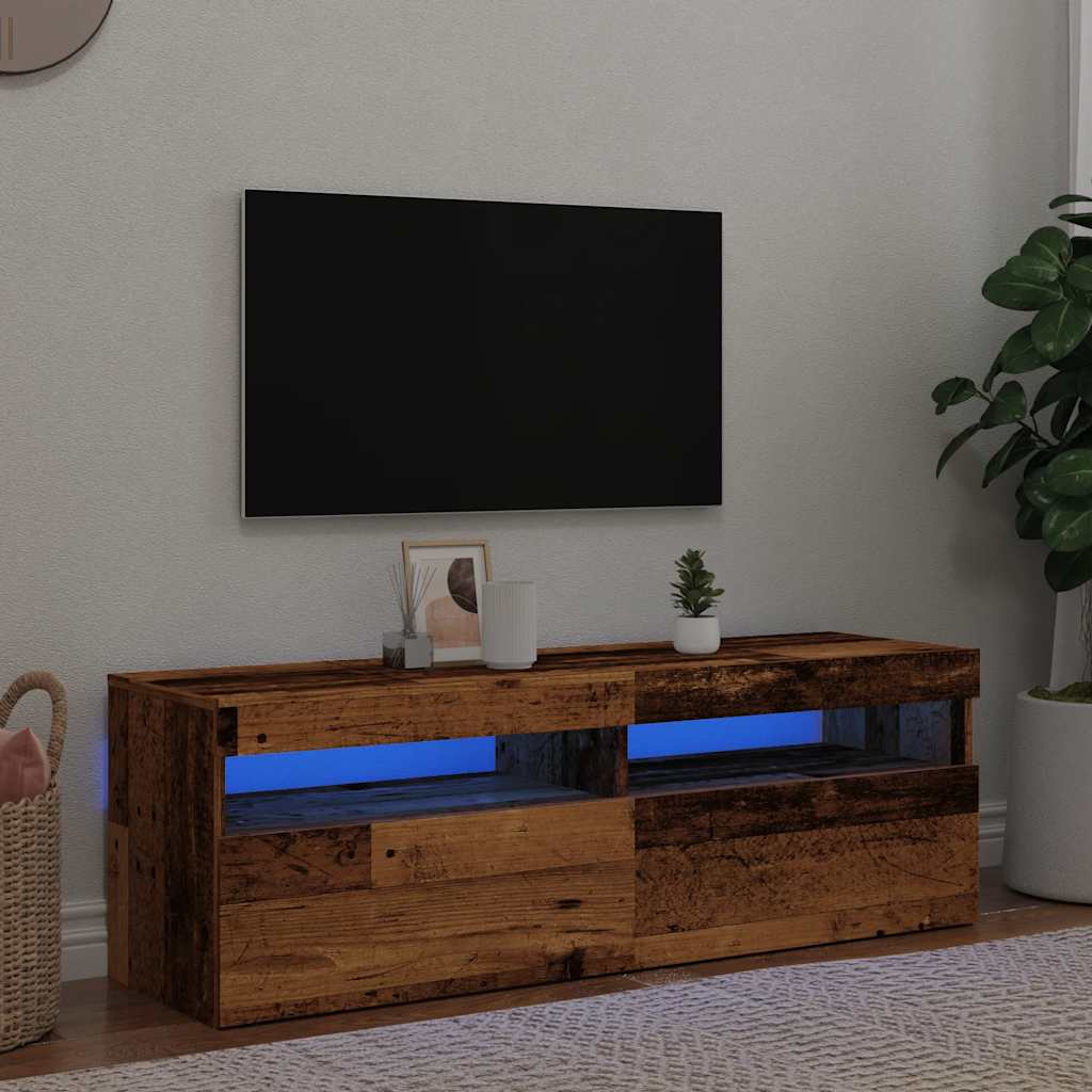 Έπιπλο Τηλεόρασης LED Όψη Παλαιού Ξύλου 120x35x40 εκ.Επεξ. Ξύλο - Pakobazaar