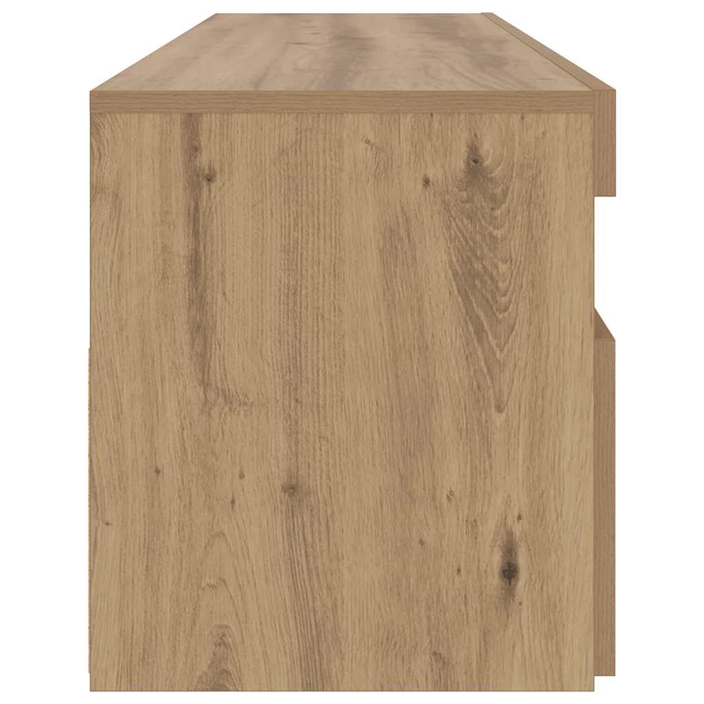 Έπιπλο Τηλεόρασης με LED Αρτισιανή Δρυς 90x35x40 εκ Επεξ.Ξύλο - Pakobazaar