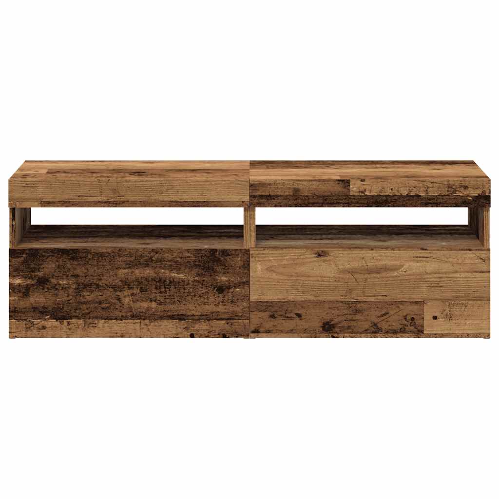 σετ ντουλαπιών τηλεόρασης 2 τεμαχίων με φώτα LED - Pakobazaar