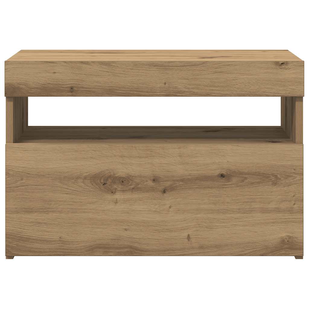 ντουλάπι τηλεόρασης  με φώτα LED Artisan Oak Κατασκευασμένο ξύλο - Pakobazaar