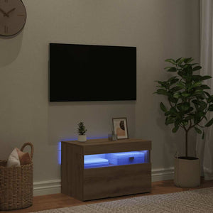 ντουλάπι τηλεόρασης  με φώτα LED Artisan Oak Κατασκευασμένο ξύλο - Pakobazaar