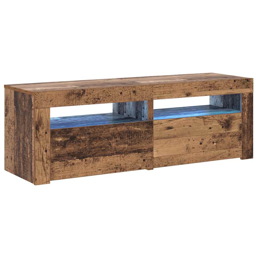 Έπιπλο Τηλεόρασης LED Όψη Παλαιού Ξύλου 120x35x40 εκ.Επεξ. Ξύλο - Pakobazaar