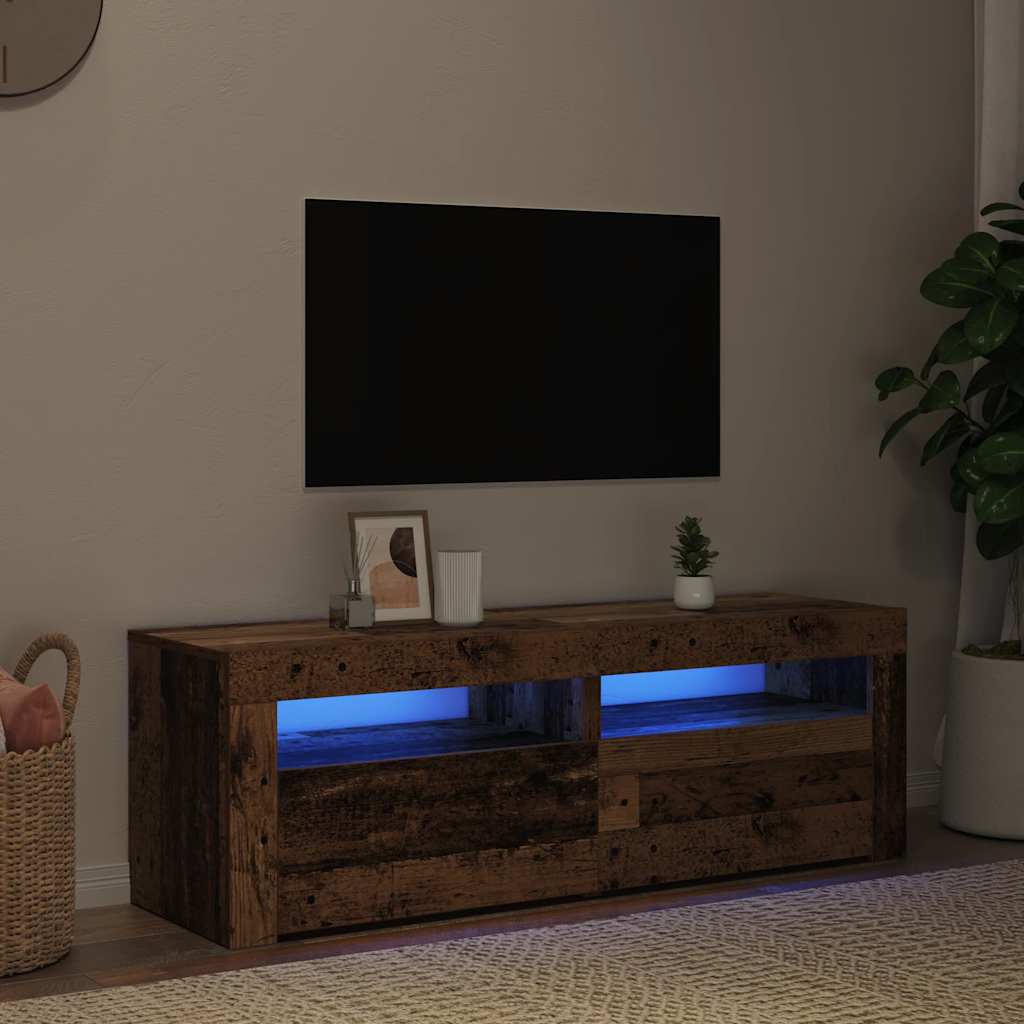 Έπιπλο Τηλεόρασης LED Όψη Παλαιού Ξύλου 120x35x40 εκ.Επεξ. Ξύλο - Pakobazaar