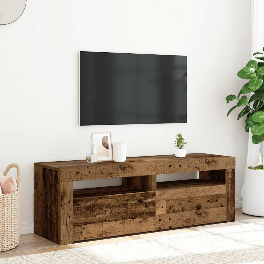 Έπιπλο Τηλεόρασης LED Όψη Παλαιού Ξύλου 120x35x40 εκ.Επεξ. Ξύλο - Pakobazaar