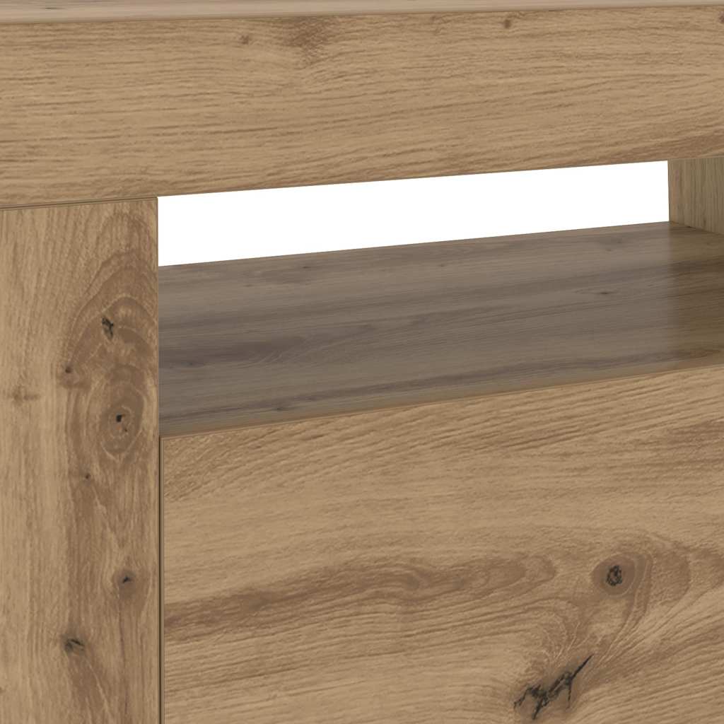 Έπιπλο Τηλεόρασης με LED Αρτισιανή Δρυς 120x35x40 εκ Επεξ.Ξύλο - Pakobazaar