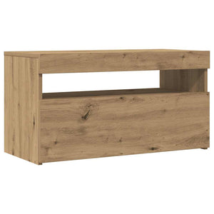 ντουλάπι τηλεόρασης  με φώτα LED Artisan Oak Κατασκευασμένο ξύλο - Pakobazaar