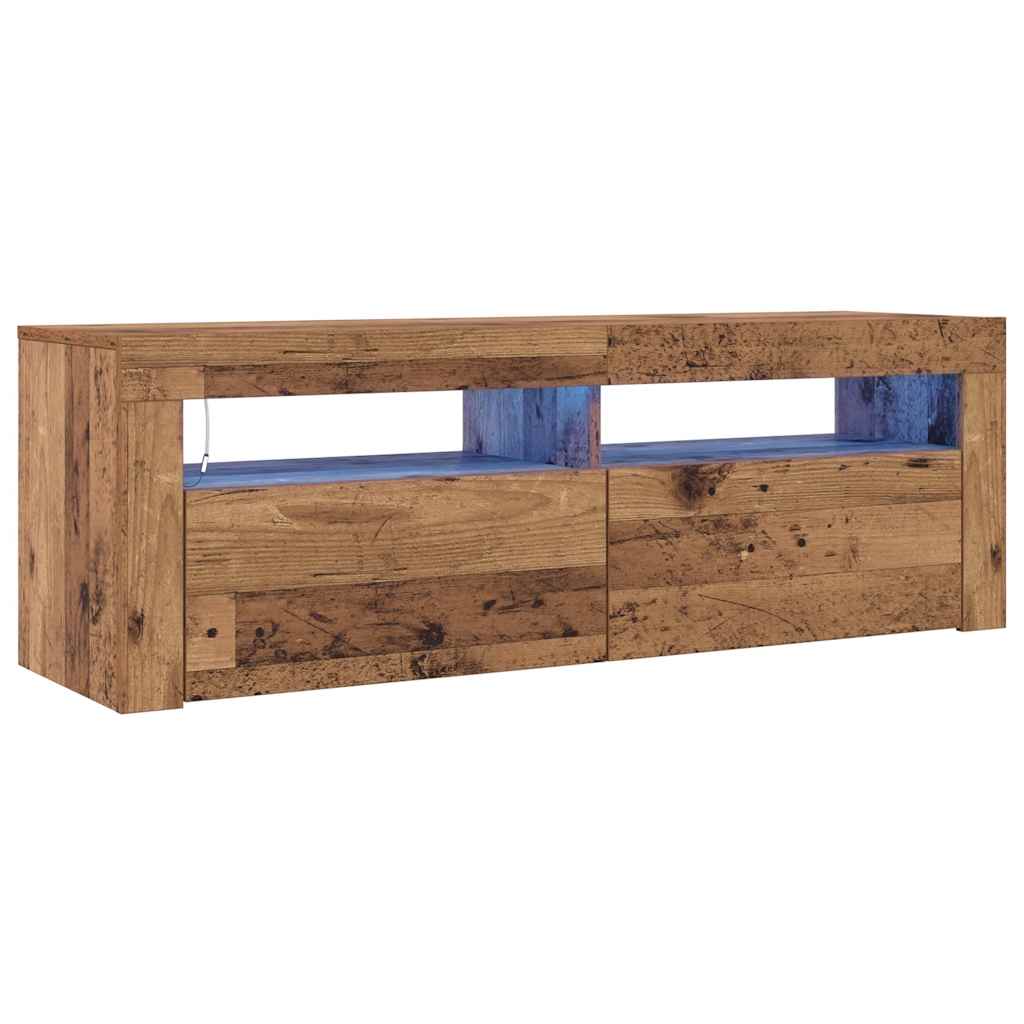 Έπιπλο Τηλεόρασης LED Όψη Παλαιού Ξύλου 120x35x40 εκ.Επεξ. Ξύλο - Pakobazaar
