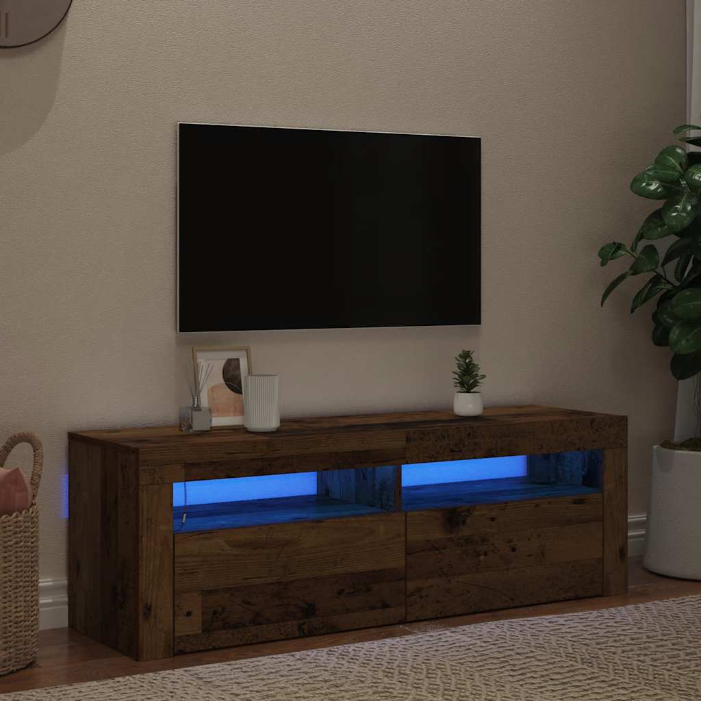 Έπιπλο Τηλεόρασης LED Όψη Παλαιού Ξύλου 120x35x40 εκ.Επεξ. Ξύλο - Pakobazaar