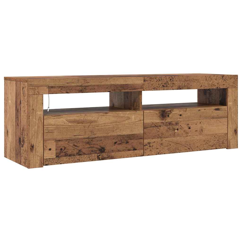 Έπιπλο Τηλεόρασης LED Όψη Παλαιού Ξύλου 120x35x40 εκ.Επεξ. Ξύλο - Pakobazaar