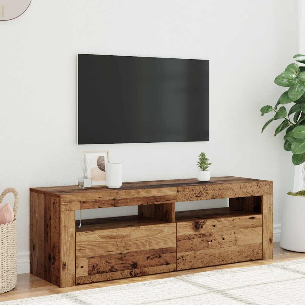Έπιπλο Τηλεόρασης LED Όψη Παλαιού Ξύλου 120x35x40 εκ.Επεξ. Ξύλο - Pakobazaar