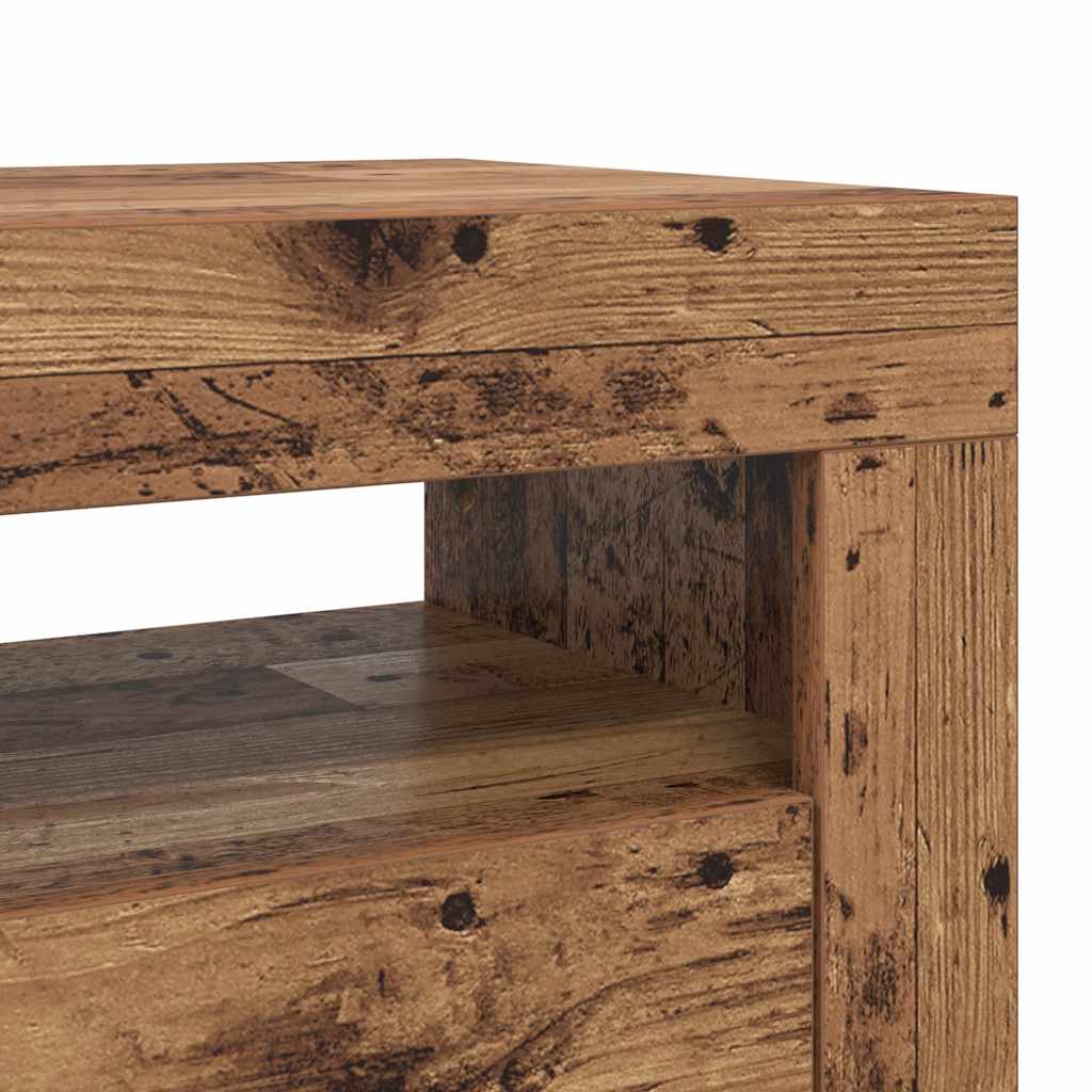 Έπιπλο Τηλεόρασης LED Όψη Παλαιού Ξύλου 90x35x40 εκ. Επεξ. Ξύλο - Pakobazaar