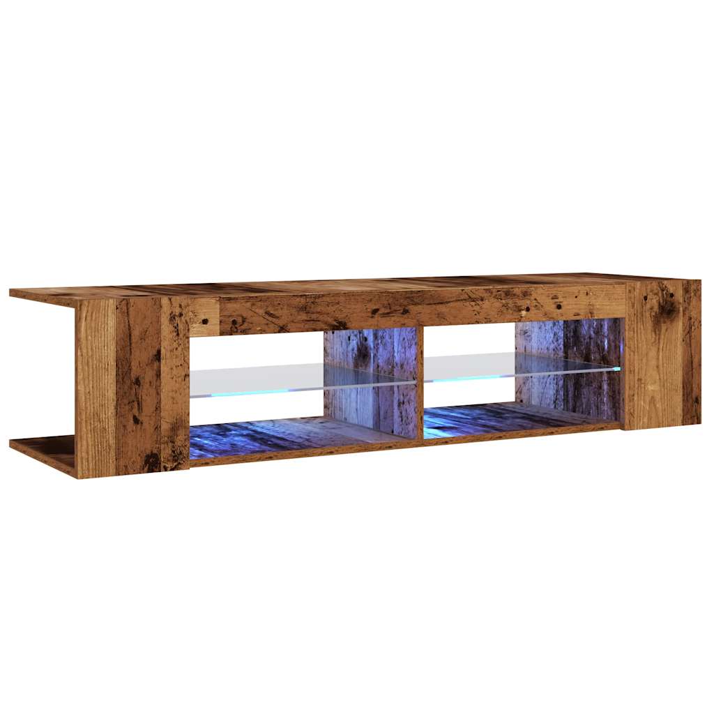 Έπιπλο Τηλεόρασης LED Όψη Παλαιού Ξύλου 135x39x30 εκ.Επεξ. Ξύλο - Pakobazaar