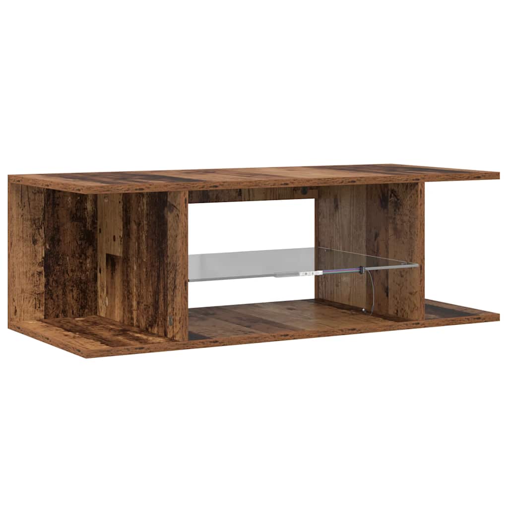 Έπιπλο Τηλεόρασης LED Όψη Παλαιού Ξύλου 90x39x30 εκ. Επεξ. Ξύλο - Pakobazaar