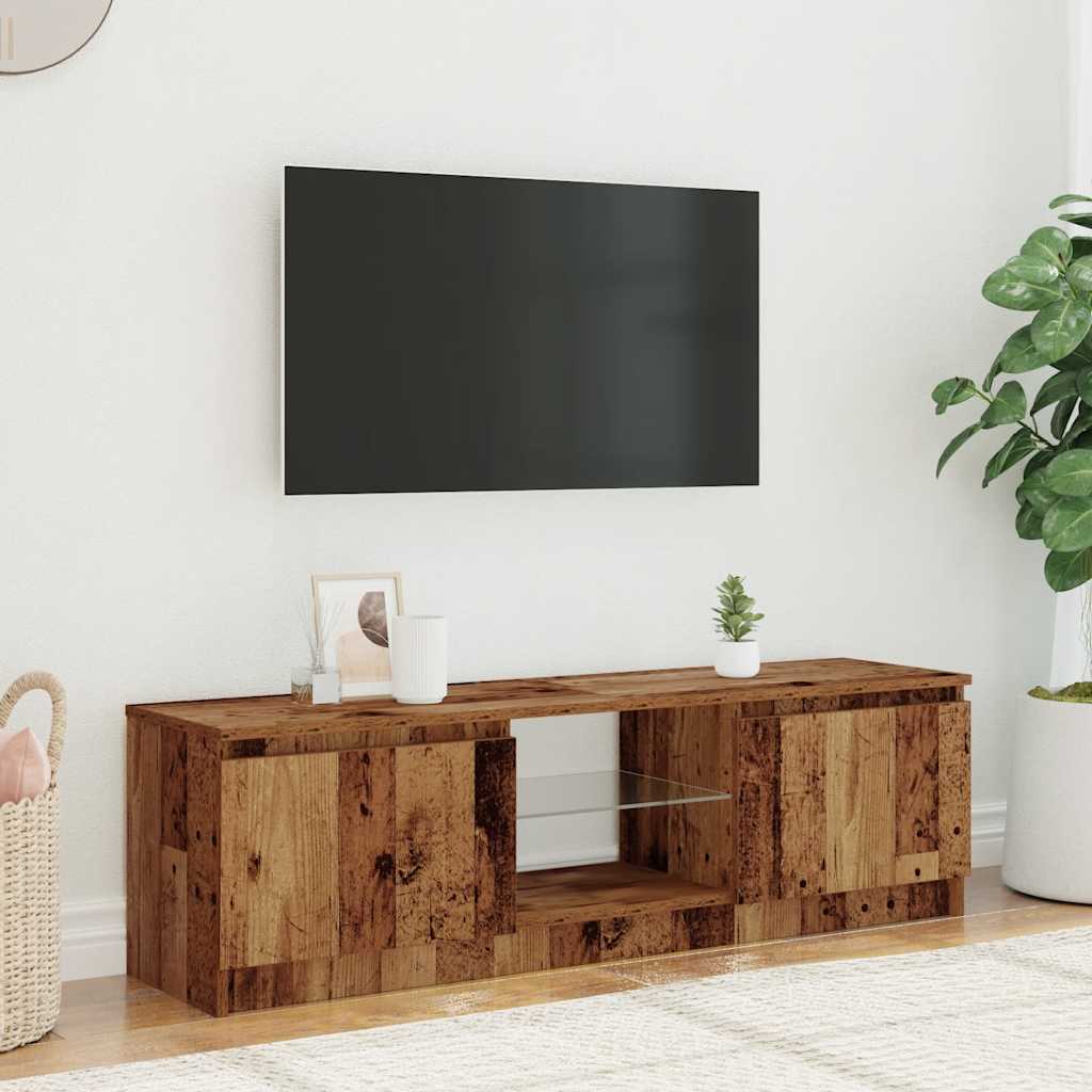 Έπιπλο Τηλεόρασης LED Όψη Παλαιού Ξύλου 120x30x36 εκ.Επεξ. Ξύλο - Pakobazaar