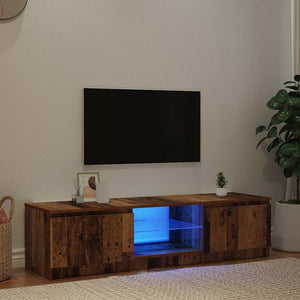 Έπιπλο Τηλεόρασης LED Όψη Παλαιού Ξύλου 140x40x36εκ - Pakobazaar