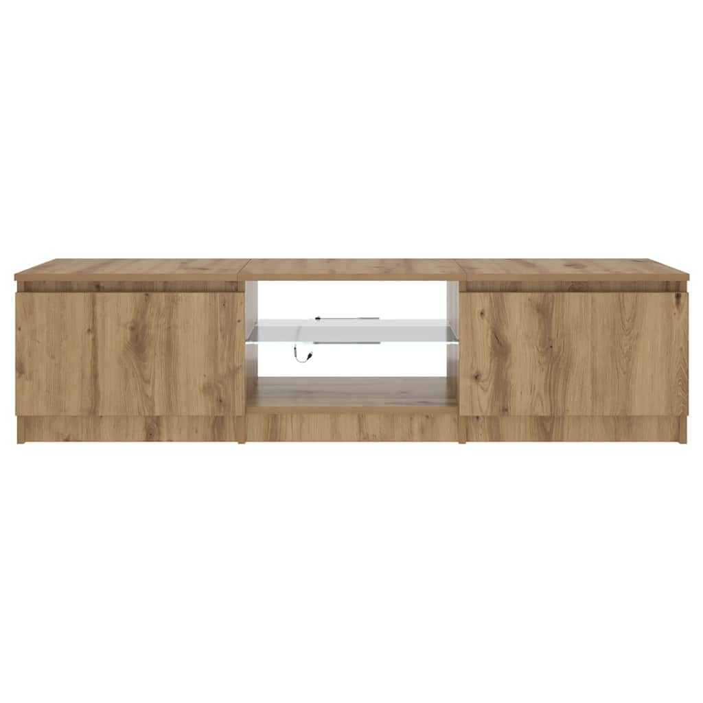 ντουλάπι τηλεόρασης  με φώτα LED Artisan Oak Κατασκευασμένο ξύλο - Pakobazaar