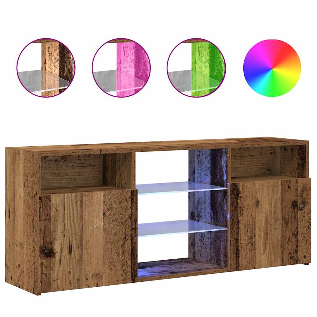 Έπιπλο Τηλεόρασης LED Όψη Παλαιού Ξύλου 120x30x50 εκ.Επεξ. Ξύλο - Pakobazaar