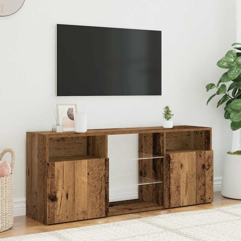 Έπιπλο Τηλεόρασης LED Όψη Παλαιού Ξύλου 120x30x50 εκ.Επεξ. Ξύλο - Pakobazaar