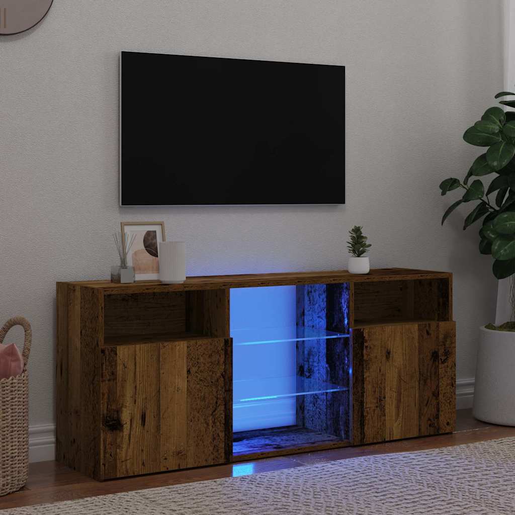Έπιπλο Τηλεόρασης LED Όψη Παλαιού Ξύλου 120x30x50 εκ.Επεξ. Ξύλο - Pakobazaar