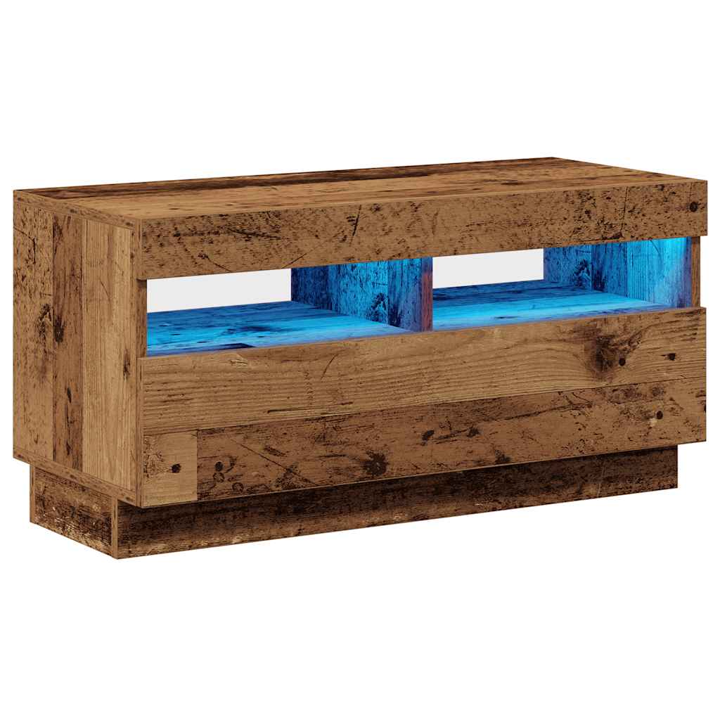 Έπιπλο Τηλεόρασης LED Όψη Παλαιού Ξύλου 80x35x40 εκ. Επεξ. Ξύλο - Pakobazaar