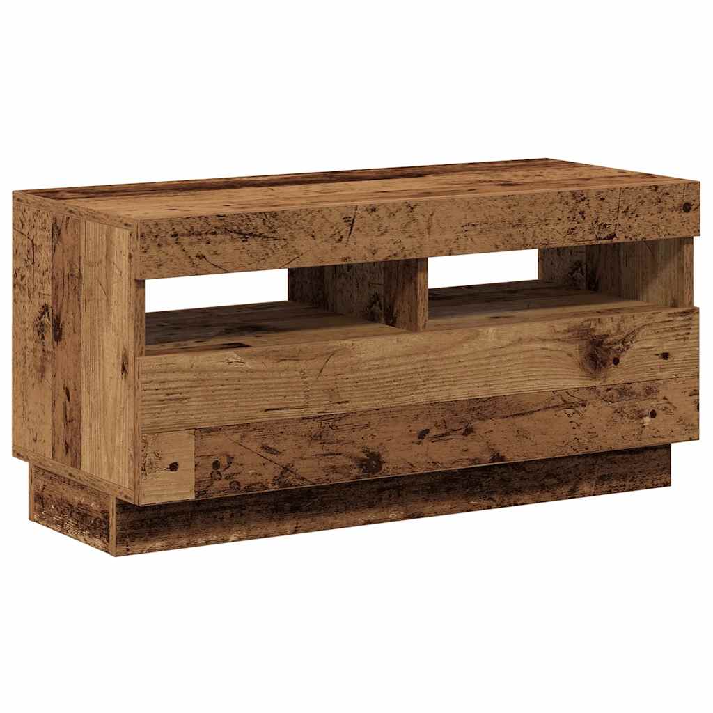 Έπιπλο Τηλεόρασης LED Όψη Παλαιού Ξύλου 80x35x40 εκ. Επεξ. Ξύλο - Pakobazaar